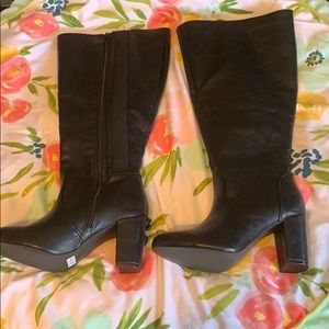 Black high heel boots